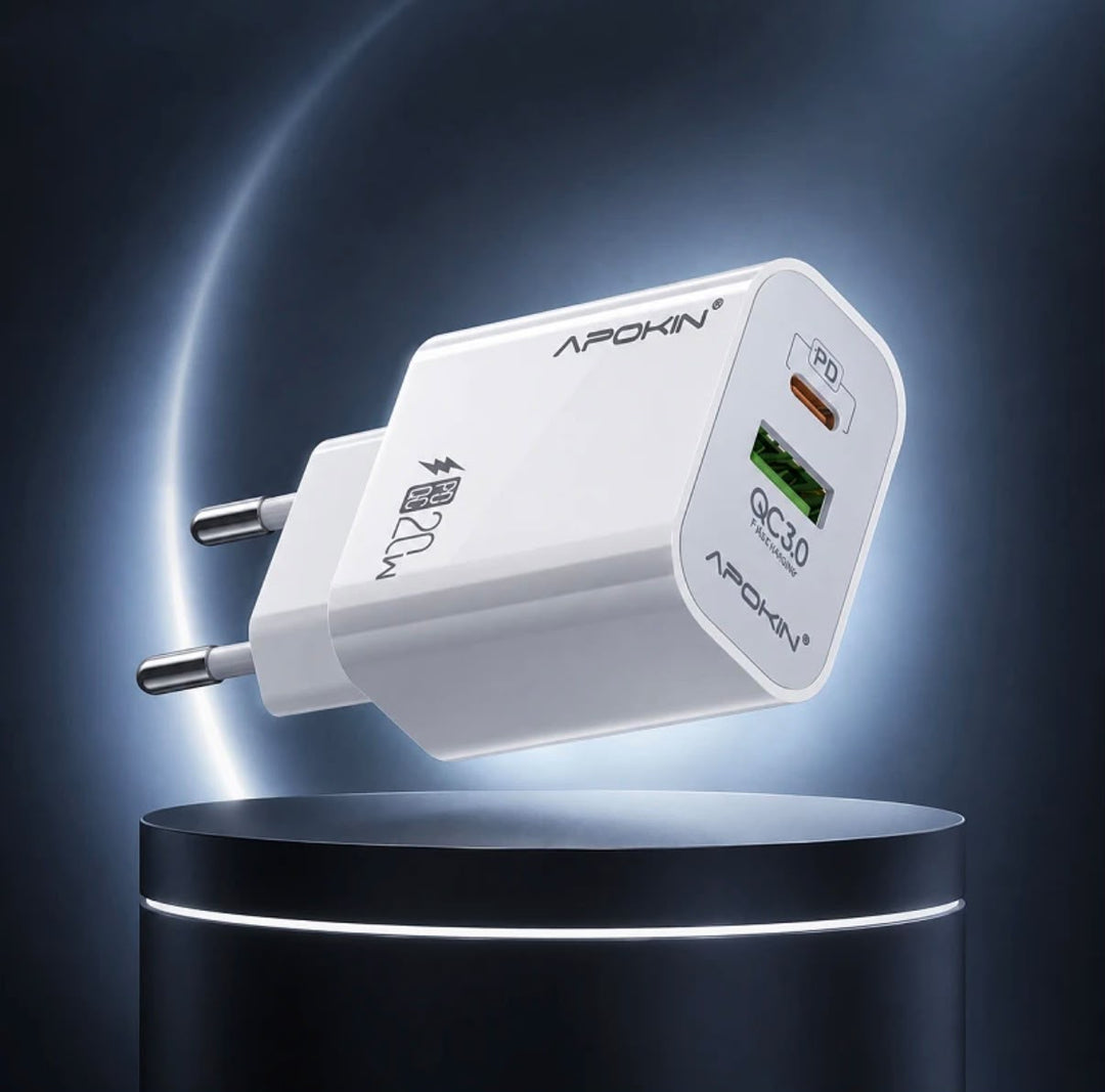 Carregador 25W Entrada Dupla Usb-A + USB-C Com Cabo Usb C - Usb C